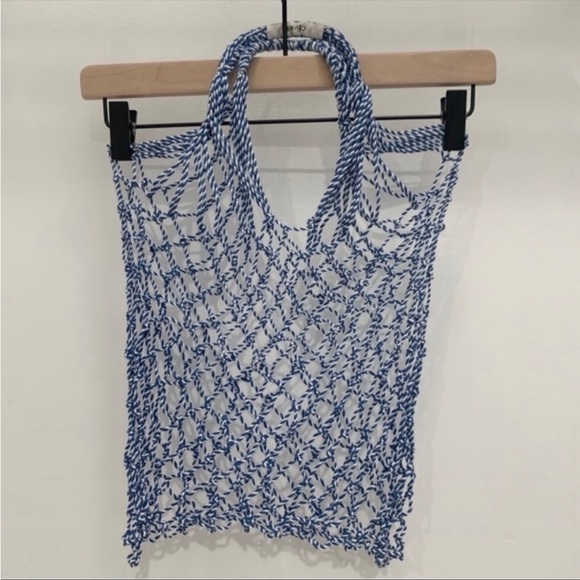 Rare Celine Net Blue Knit Fisher Bag. Bag by Phoebe Philo - Picture 5 of 15